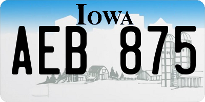 IA license plate AEB875