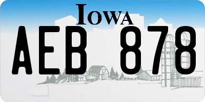 IA license plate AEB878
