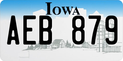 IA license plate AEB879
