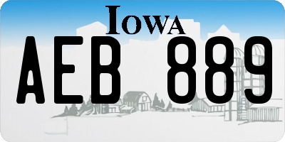 IA license plate AEB889