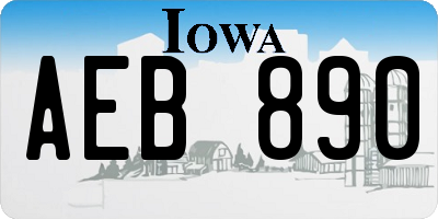 IA license plate AEB890
