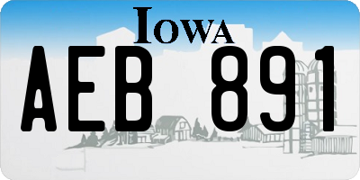 IA license plate AEB891