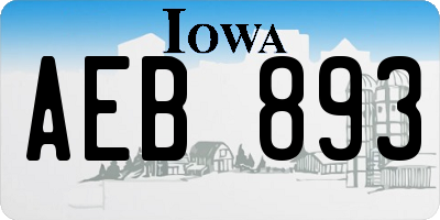 IA license plate AEB893