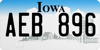 IA license plate AEB896