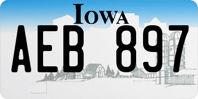 IA license plate AEB897