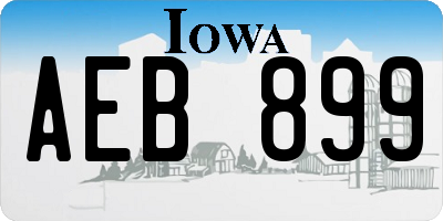 IA license plate AEB899