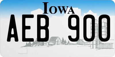 IA license plate AEB900