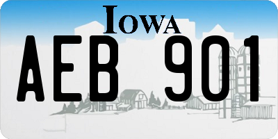 IA license plate AEB901