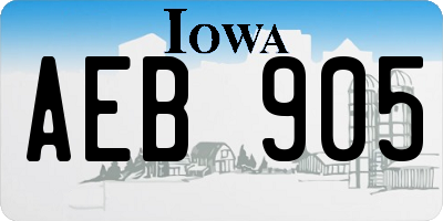 IA license plate AEB905
