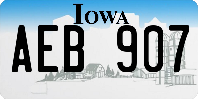 IA license plate AEB907
