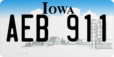 IA license plate AEB911