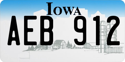 IA license plate AEB912