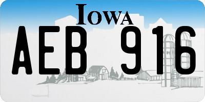 IA license plate AEB916
