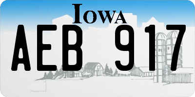 IA license plate AEB917