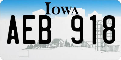 IA license plate AEB918