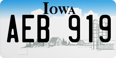 IA license plate AEB919