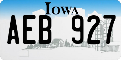 IA license plate AEB927