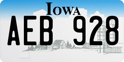 IA license plate AEB928