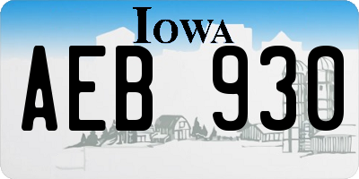 IA license plate AEB930