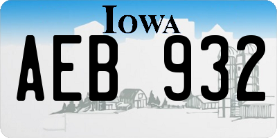 IA license plate AEB932