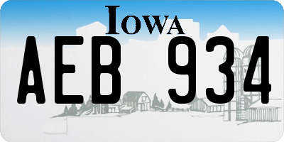 IA license plate AEB934