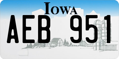 IA license plate AEB951
