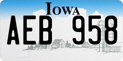 IA license plate AEB958