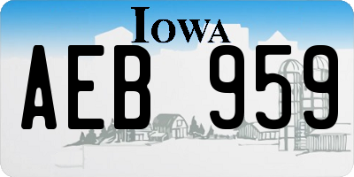 IA license plate AEB959