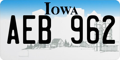 IA license plate AEB962