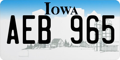 IA license plate AEB965