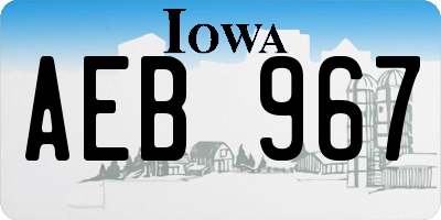 IA license plate AEB967