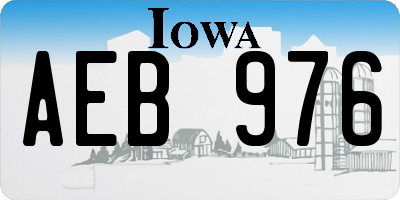 IA license plate AEB976