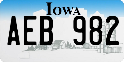 IA license plate AEB982