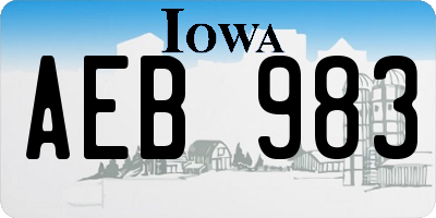IA license plate AEB983