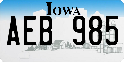 IA license plate AEB985