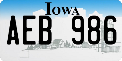 IA license plate AEB986