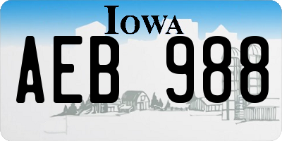 IA license plate AEB988