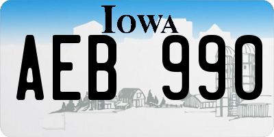 IA license plate AEB990