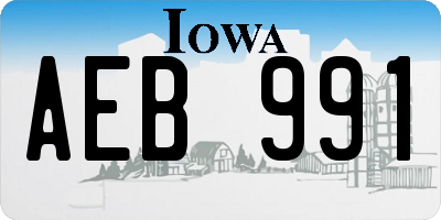 IA license plate AEB991