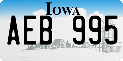 IA license plate AEB995