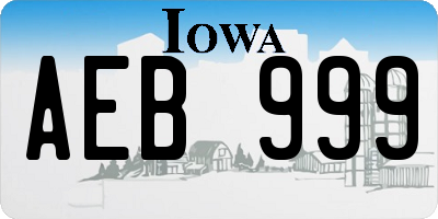 IA license plate AEB999