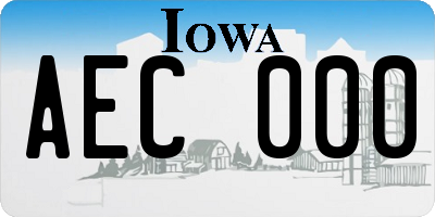 IA license plate AEC000