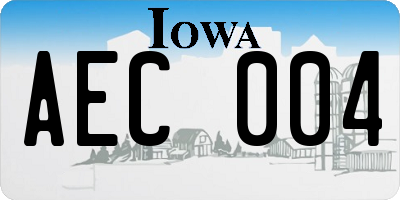 IA license plate AEC004