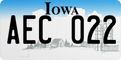 IA license plate AEC022