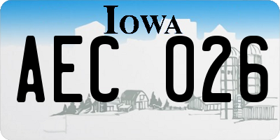 IA license plate AEC026