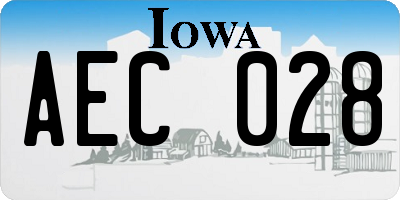 IA license plate AEC028