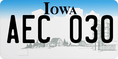 IA license plate AEC030