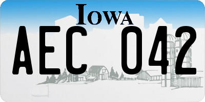 IA license plate AEC042