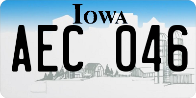 IA license plate AEC046