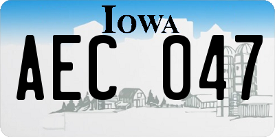 IA license plate AEC047